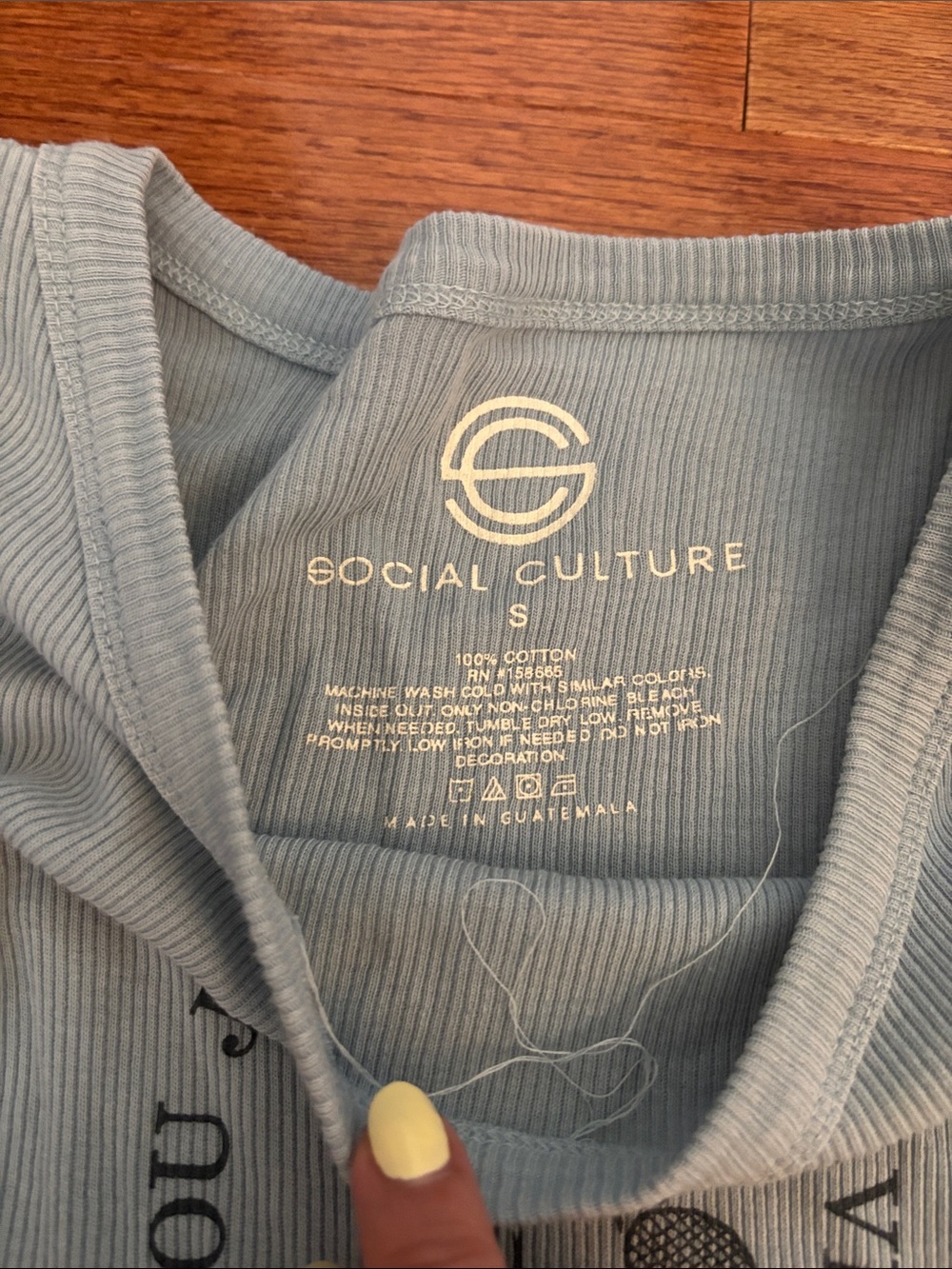TJ Maxx Social Culture Blue “You Just Got Served” Baby Tee Women’s Size Small - Picture 3 of 4